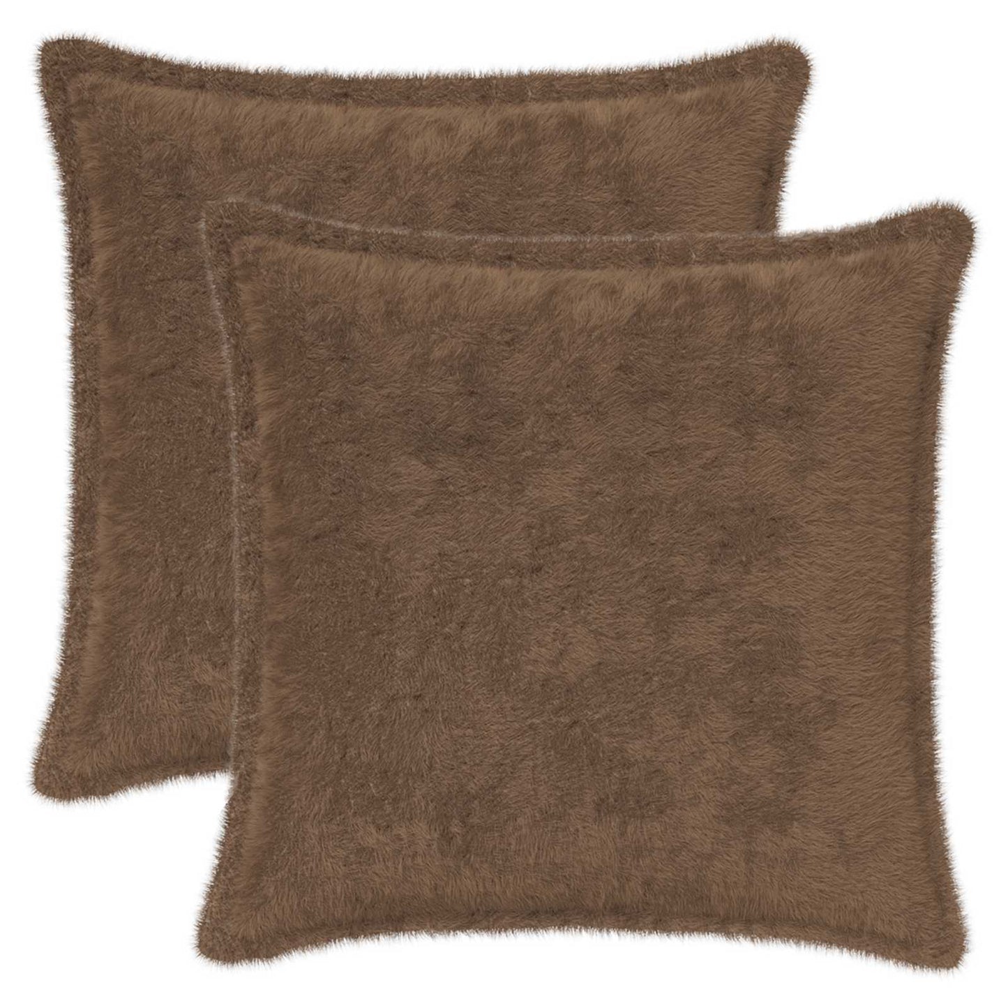 Pudebetræk 2 stk. HOUTEN Lys Brun 50 x 50 cm Faux Kanin Pels