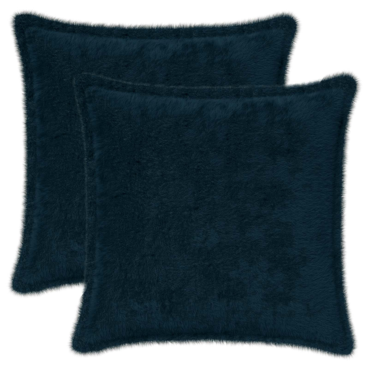 Pudebetræk 2 stk. HOUTEN Mørkeblå 50 x 50 cm Faux Kanin Pels