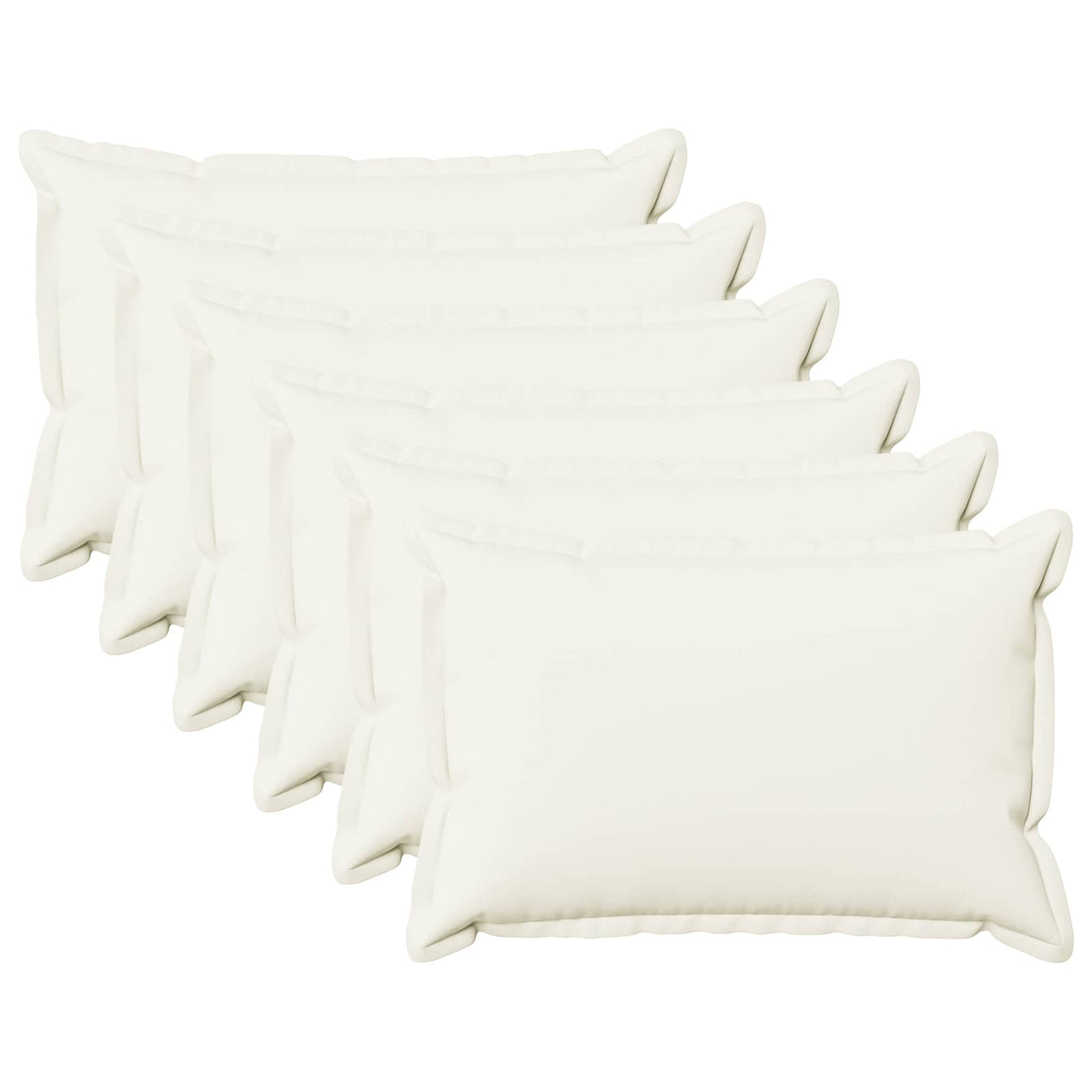 Pudebetræk 6 pcs HOUTEN Hvid 50 x 70 cm Faux Linned