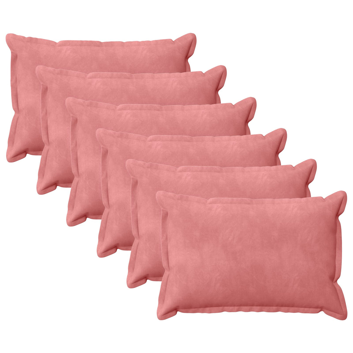 Pudebetræk 6 pcs HOUTEN Lyserød 50 x 70 cm Fløjl