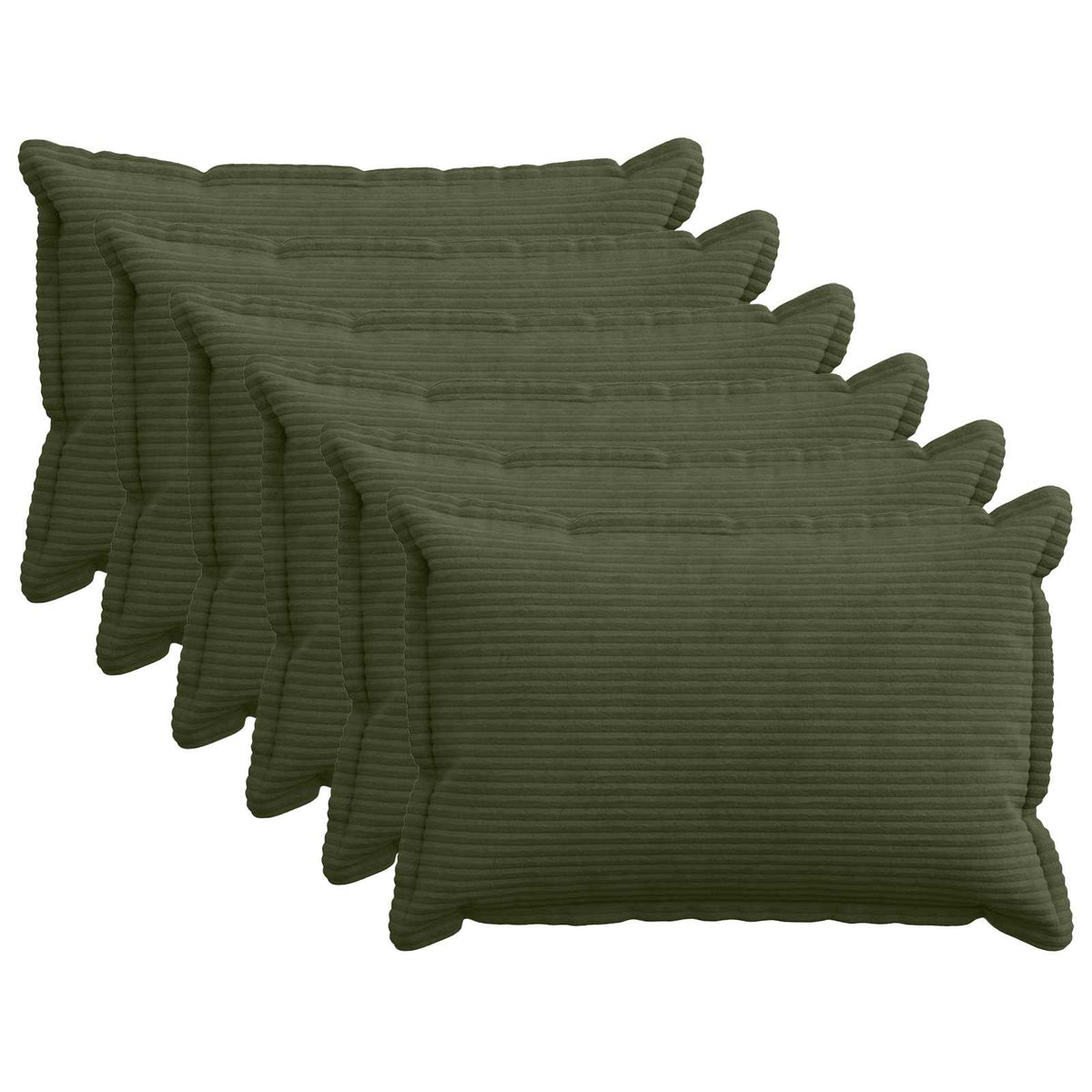 Pudebetræk 6 stk. HOUTEN Grøn 50 x 70 cm cordfløjl