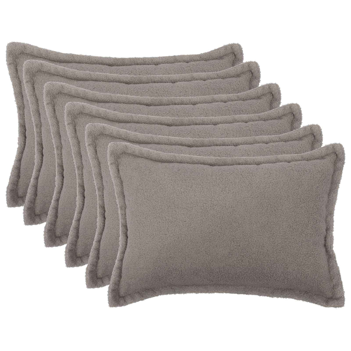 Pudebetræk 6 pcs HOUTEN Lysegrå 50 x 70 cm Bouclé