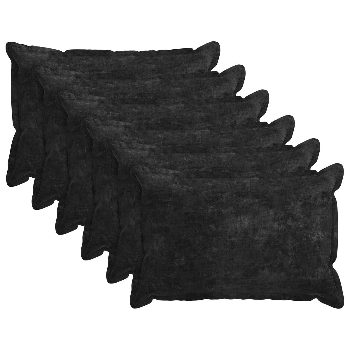 Pudebetræk 6 stk. HOUTEN Antracit 50 x 70 cm Chenille Stof