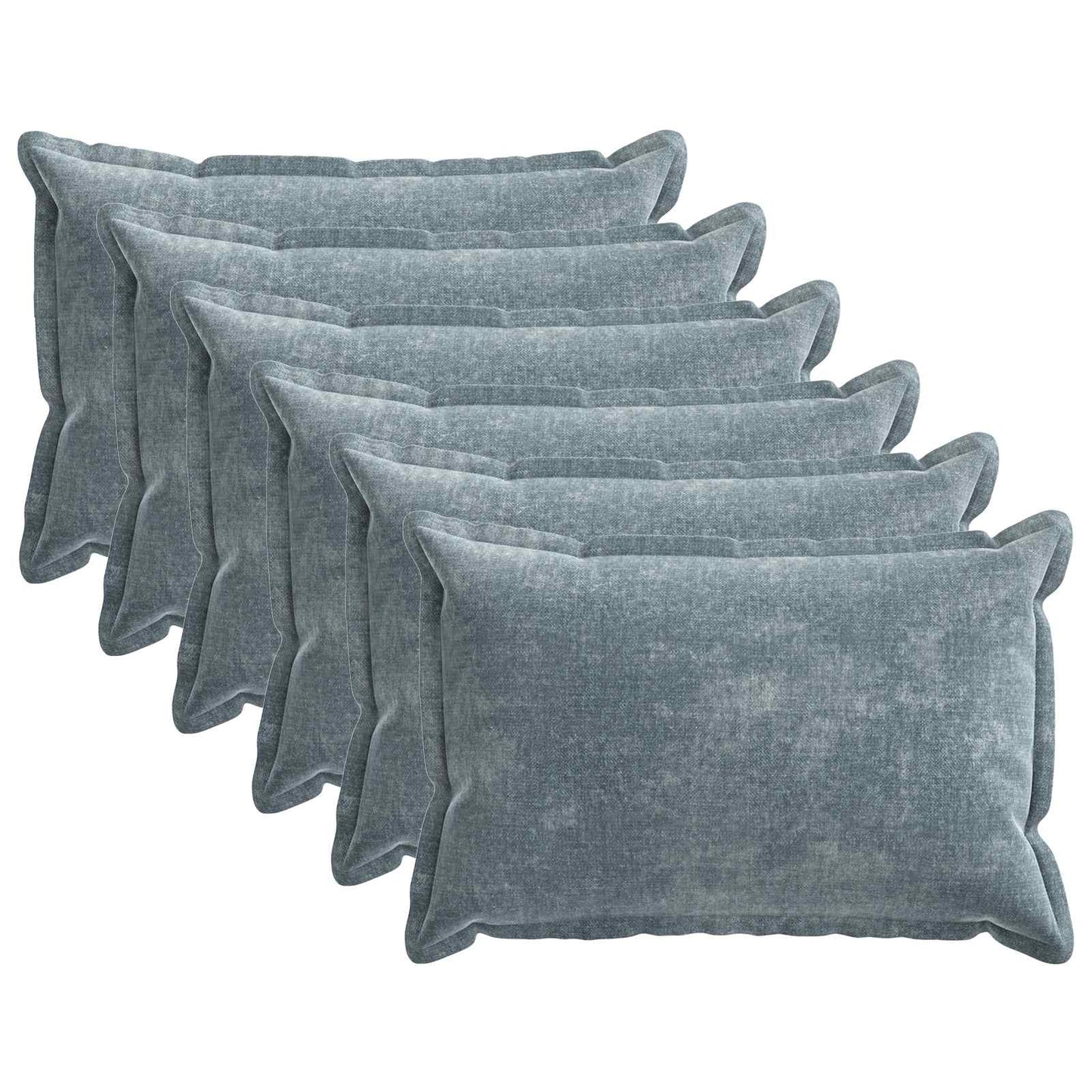 Pudebetræk 6 stk. HOUTEN Lyseblå 50 x 70 cm Chenille Stof