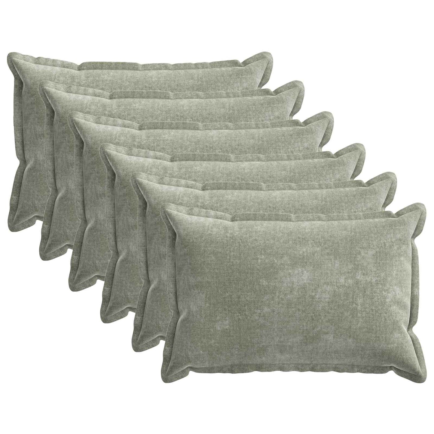 Pudebetræk 6 stk. HOUTEN Grøn 50 x 70 cm Chenille Stof