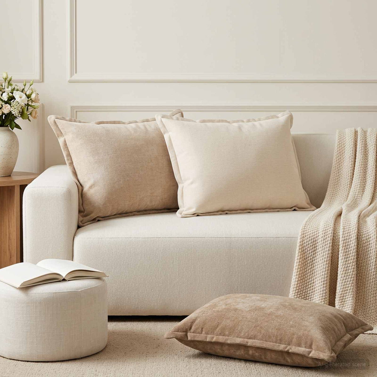 Pudebetræk 6 stk. HOUTEN Brun 50 x 70 cm Chenille Stof