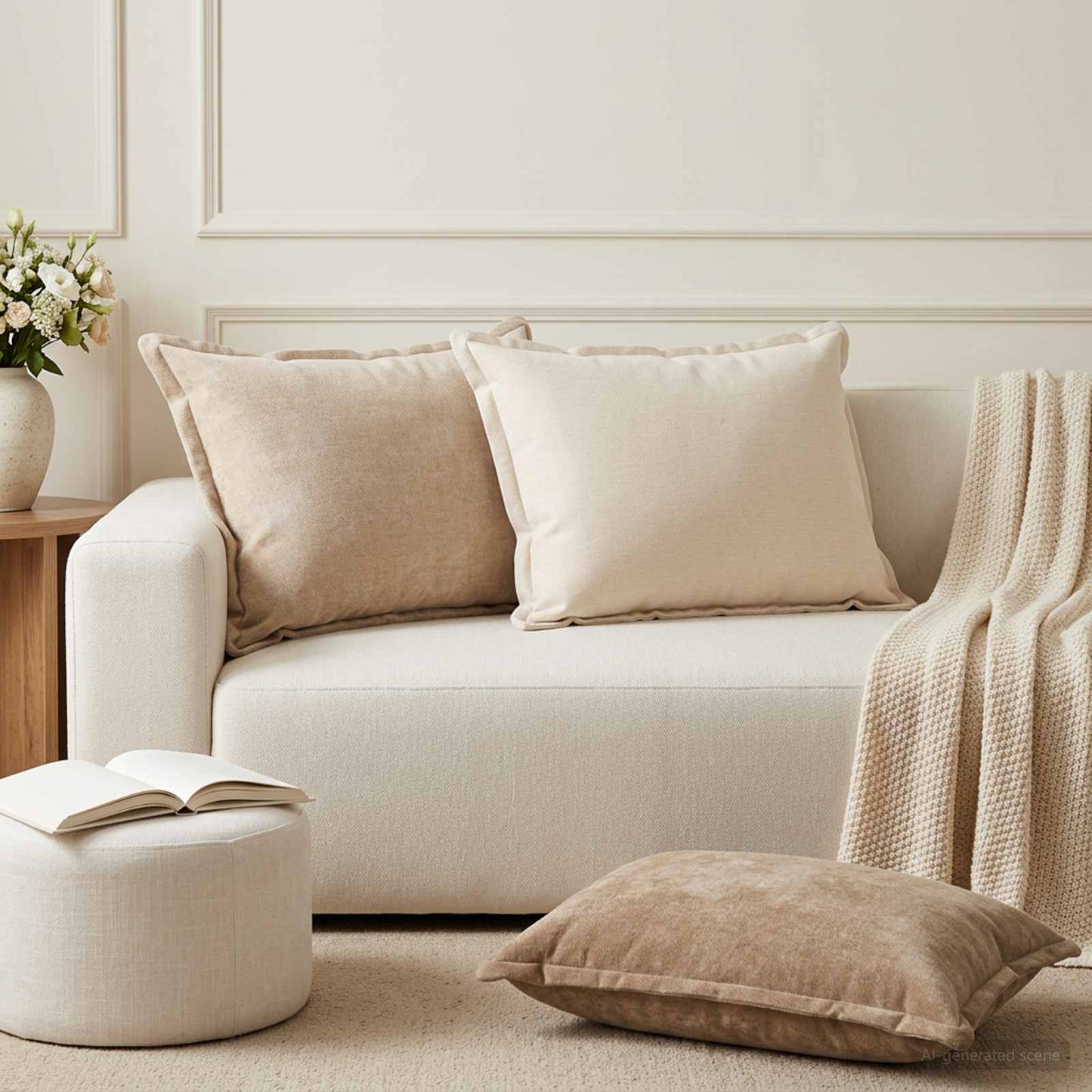 Pudebetræk 6 stk. HOUTEN Brun 50 x 80 cm Chenille Stof