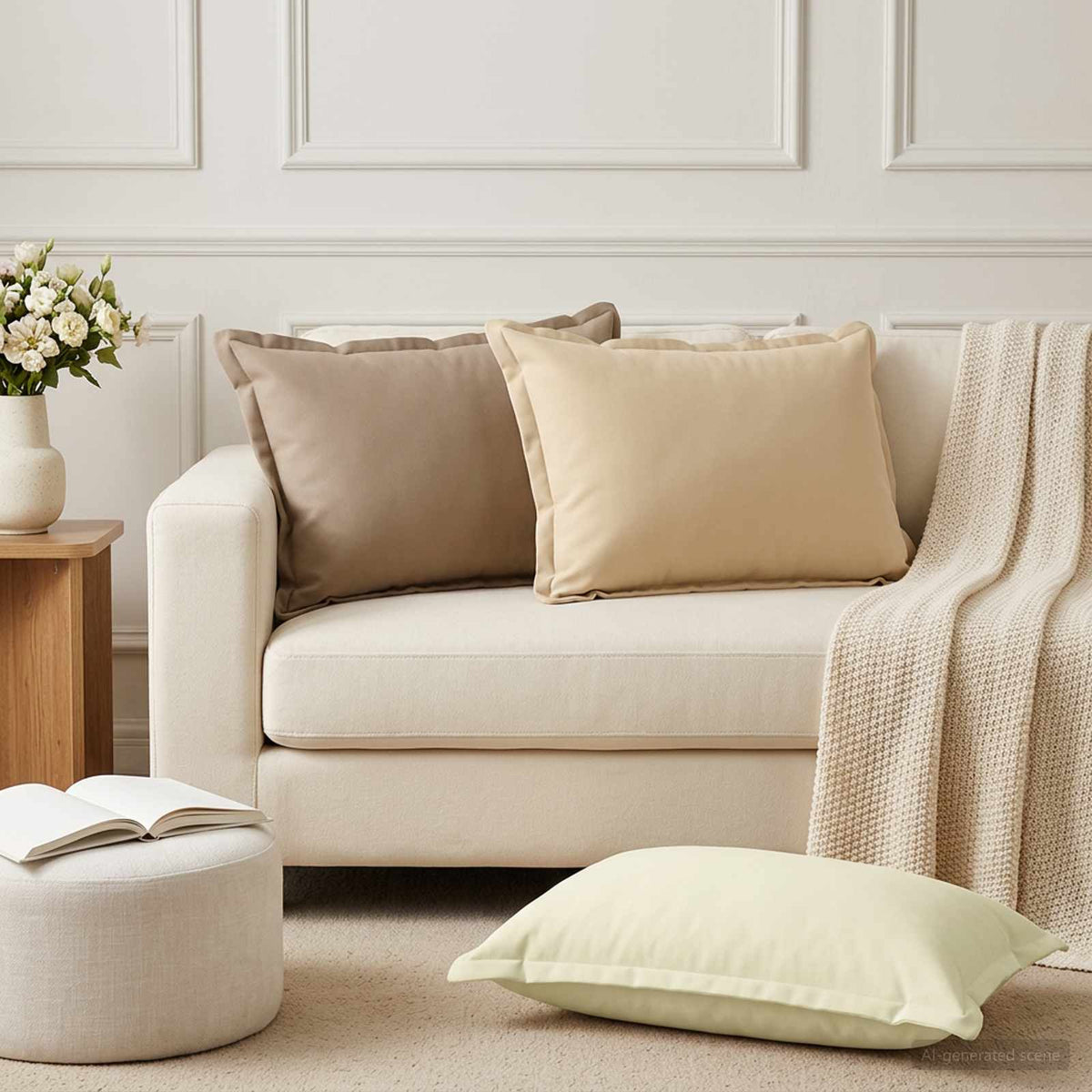 Pudebetræk 2 stk. HOUTEN Gråbrun 50 x 80 cm Polyester