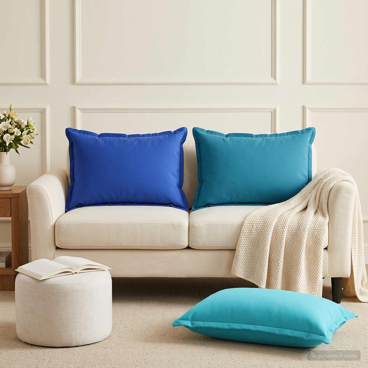 Pudebetræk 2 stk. HOUTEN Turkis 50 x 70 cm Polyester