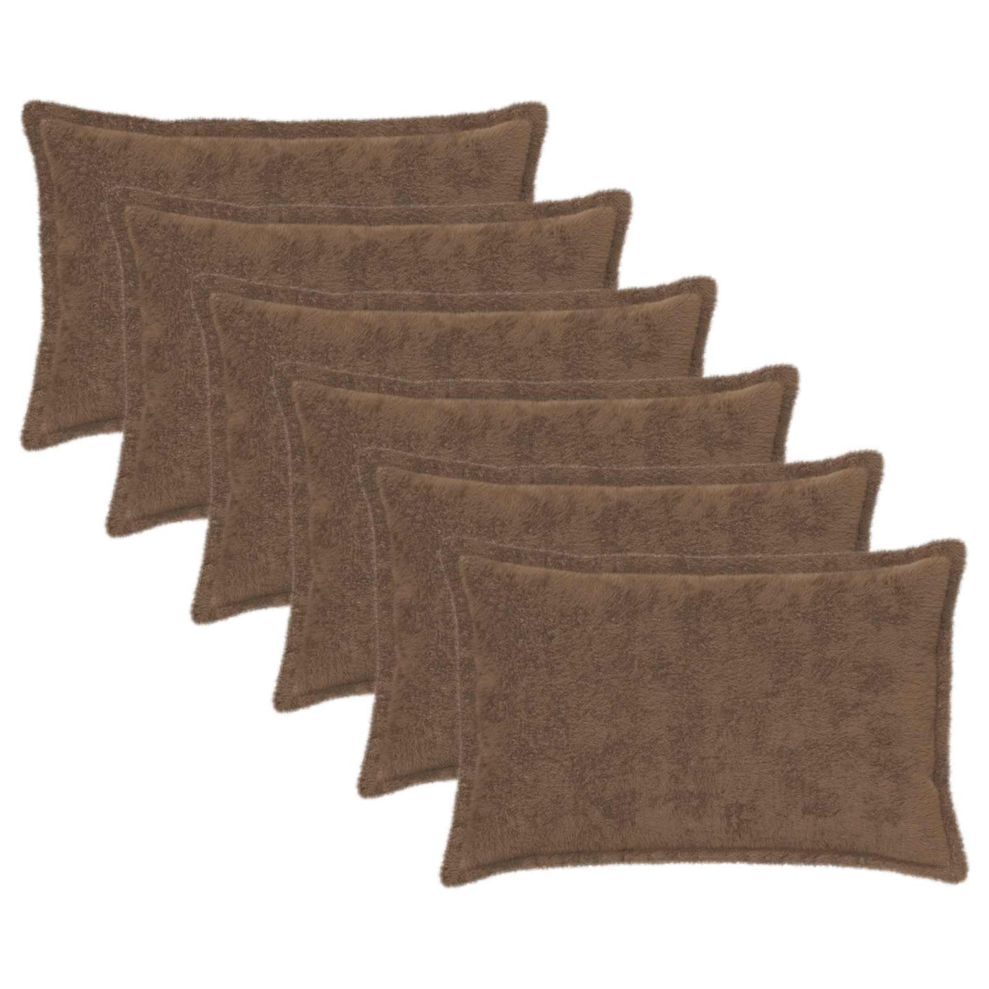 Pudebetræk 6 stk. HOUTEN Lys Brun 50 x 70 cm Faux Kanin Pels