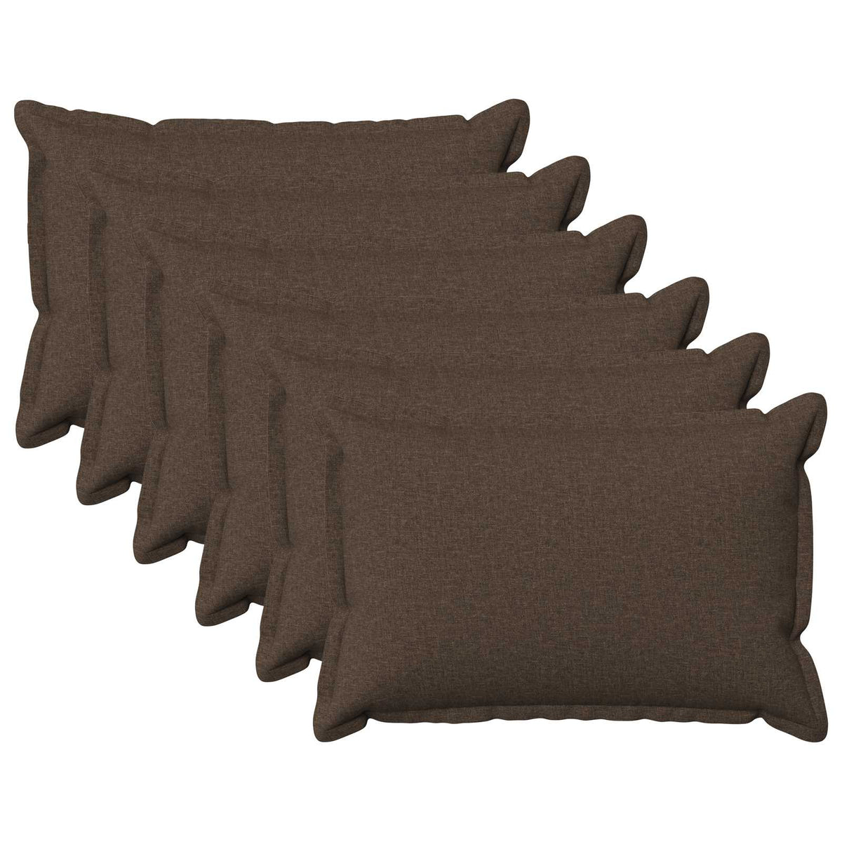Pudebetræk 6 pcs HOUTEN Gråbrun 50 x 75 cm Faux Linned