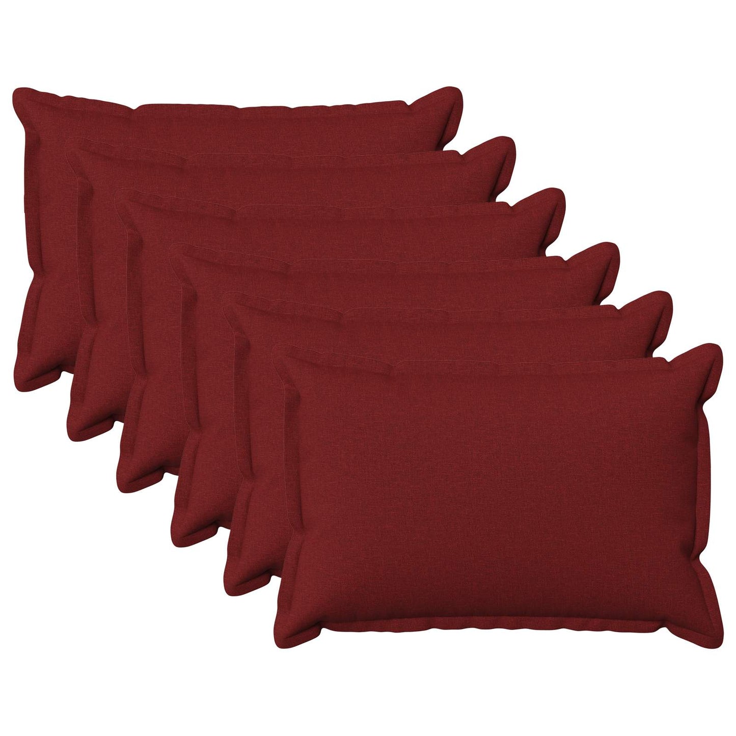 Pudebetræk 6 pcs HOUTEN Vinrød 50 x 75 cm Faux Linned