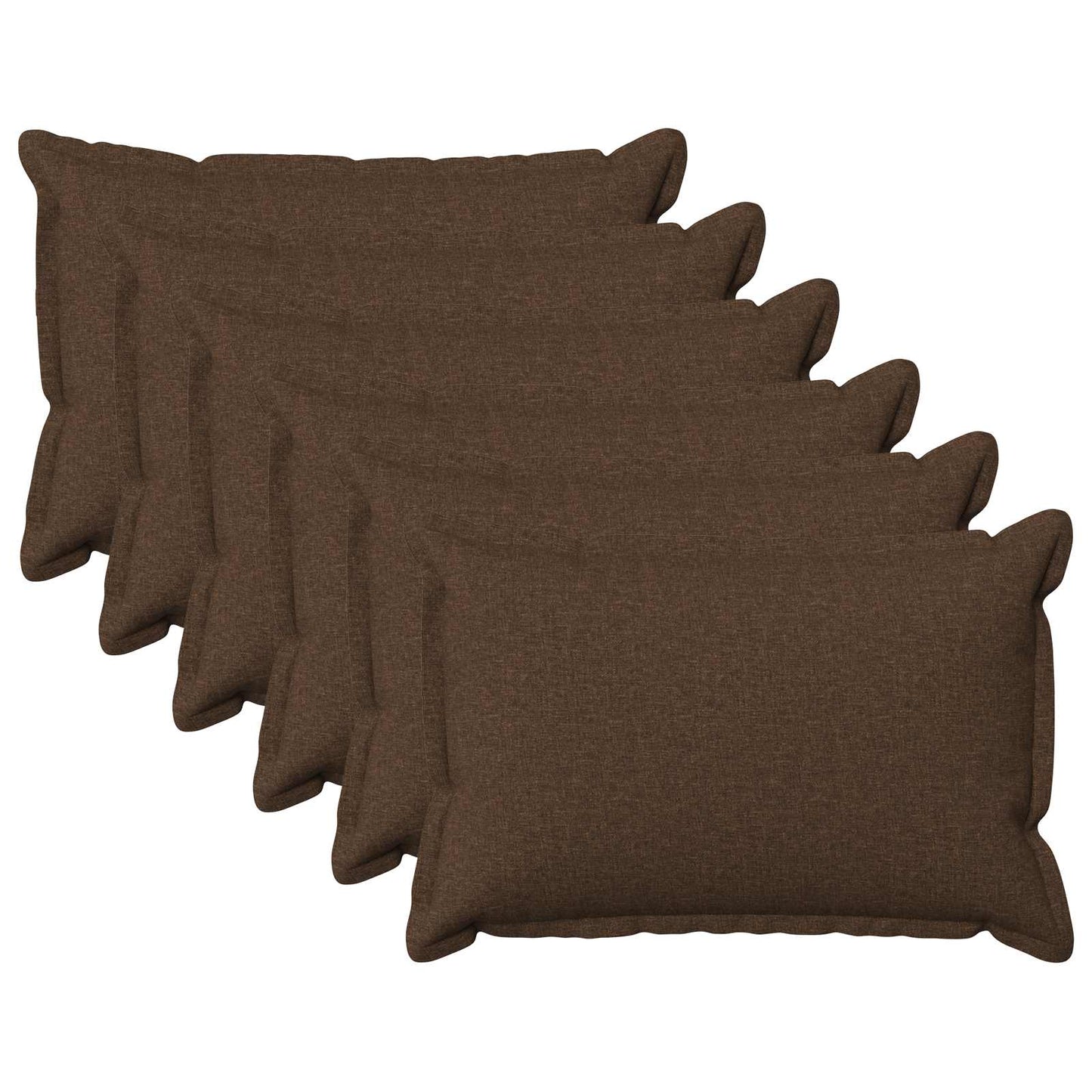 Pudebetræk 6 pcs HOUTEN Brun 50 x 75 cm Faux Linned