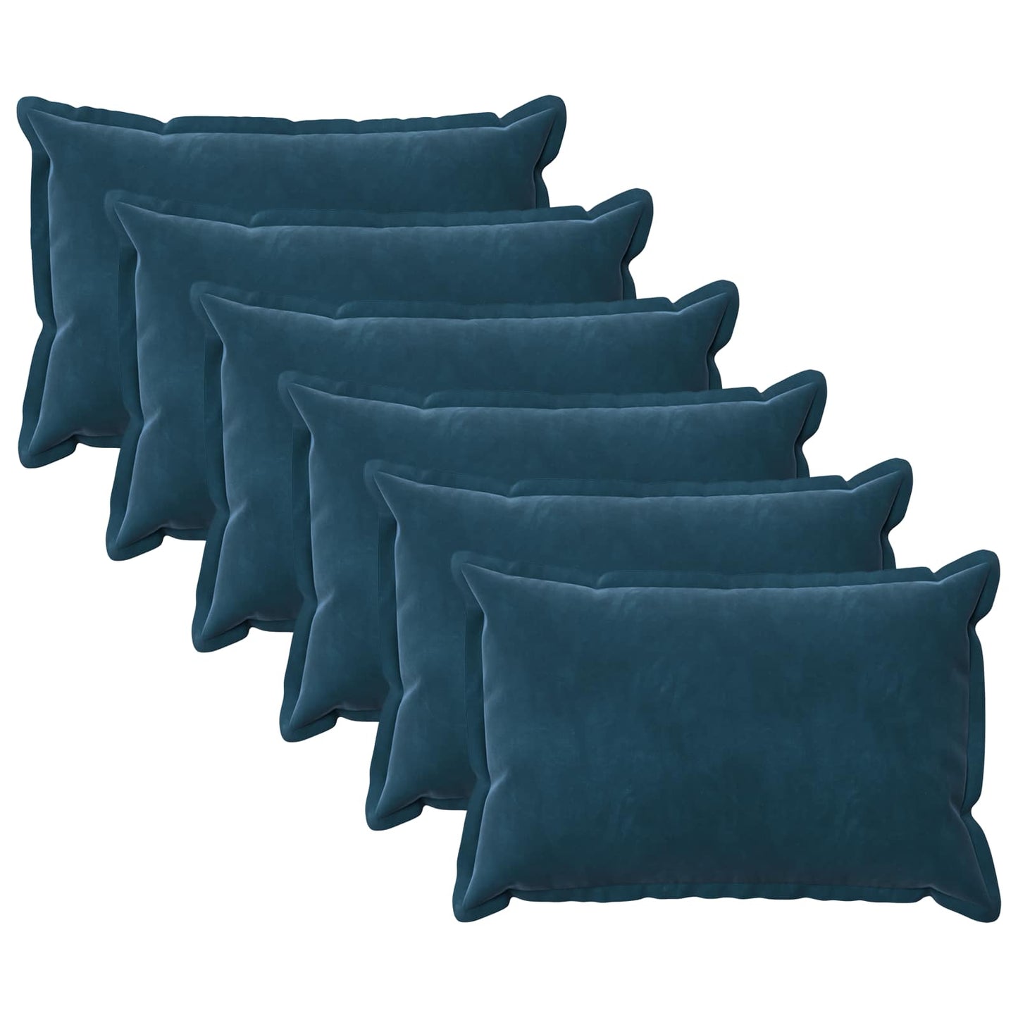 Pudebetræk 6 pcs HOUTEN Blå 50 x 75 cm Fløjl