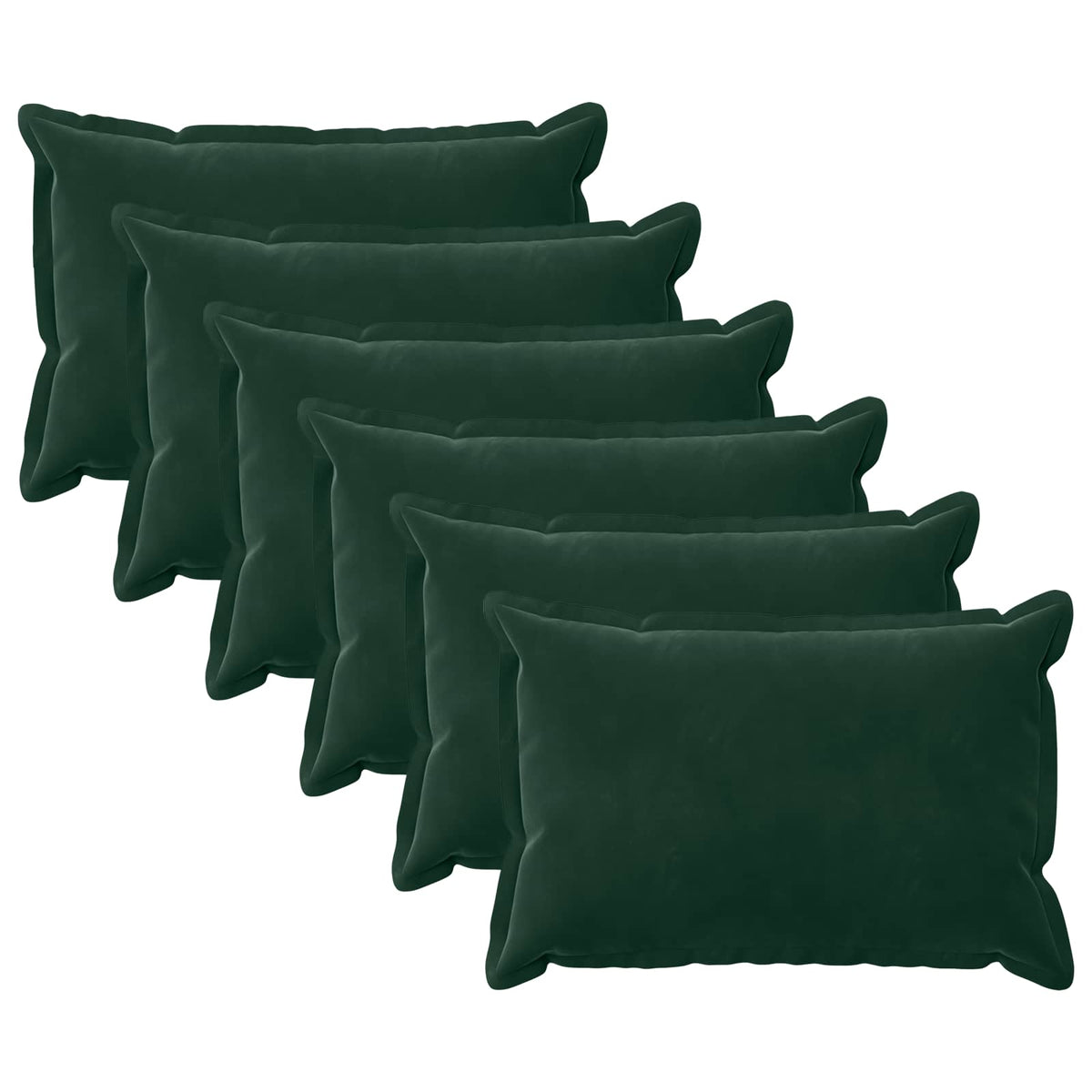 Pudebetræk 6 pcs HOUTEN Mørkegrøn 50 x 75 cm Fløjl