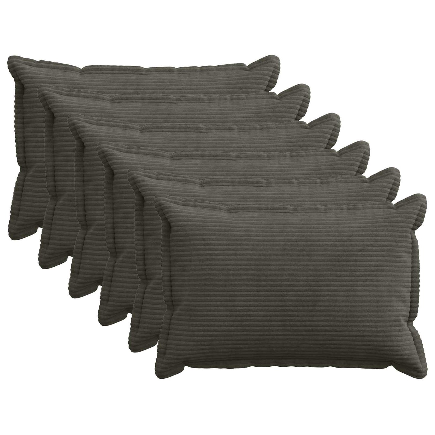Pudebetræk 6 stk. HOUTEN Antracit 50 x 75 cm cordfløjl
