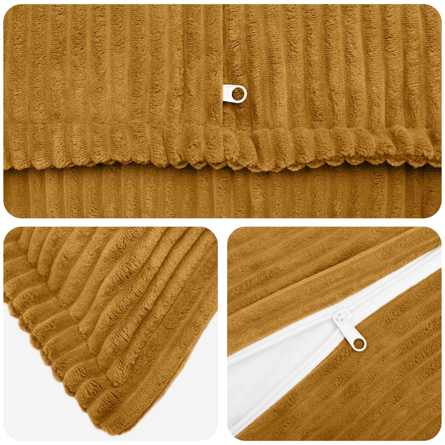 Pudebetræk 2 stk. HOUTEN Gul 50 x 75 cm cordfløjl