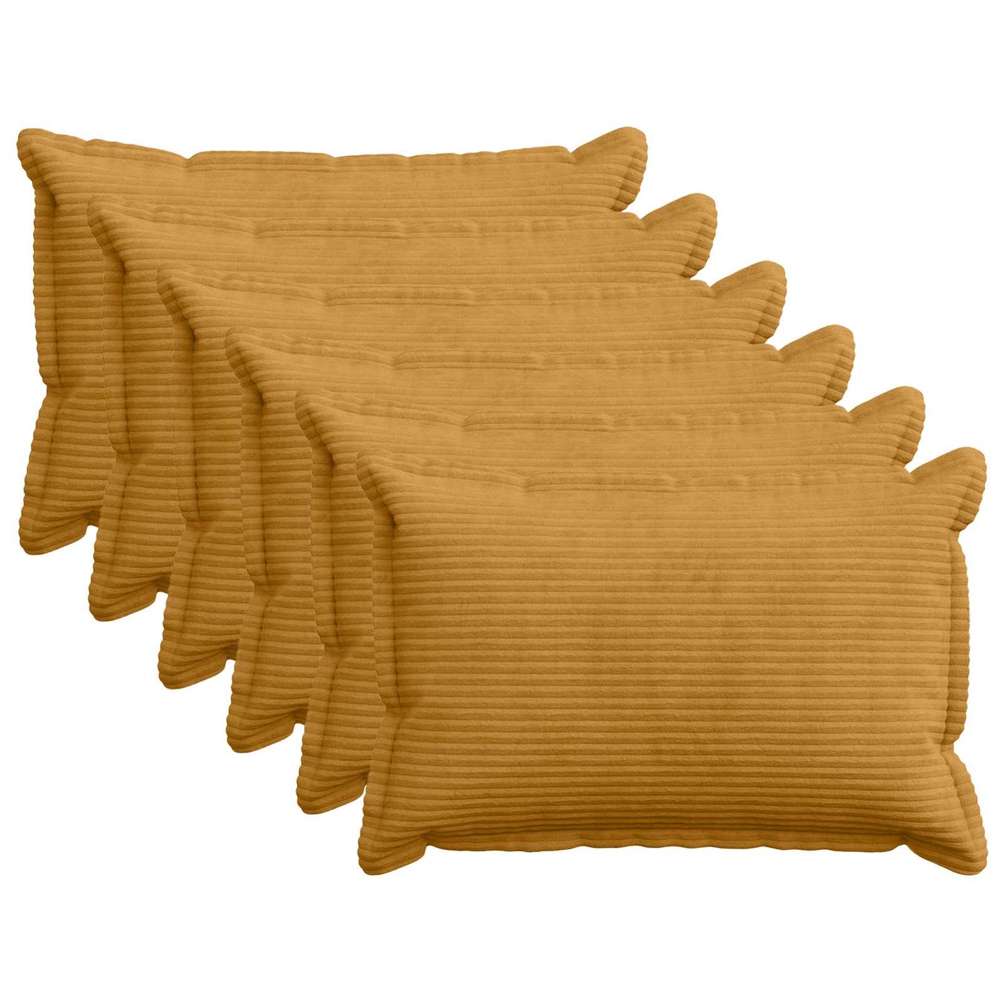 Pudebetræk 6 stk. HOUTEN Gul 50 x 75 cm cordfløjl