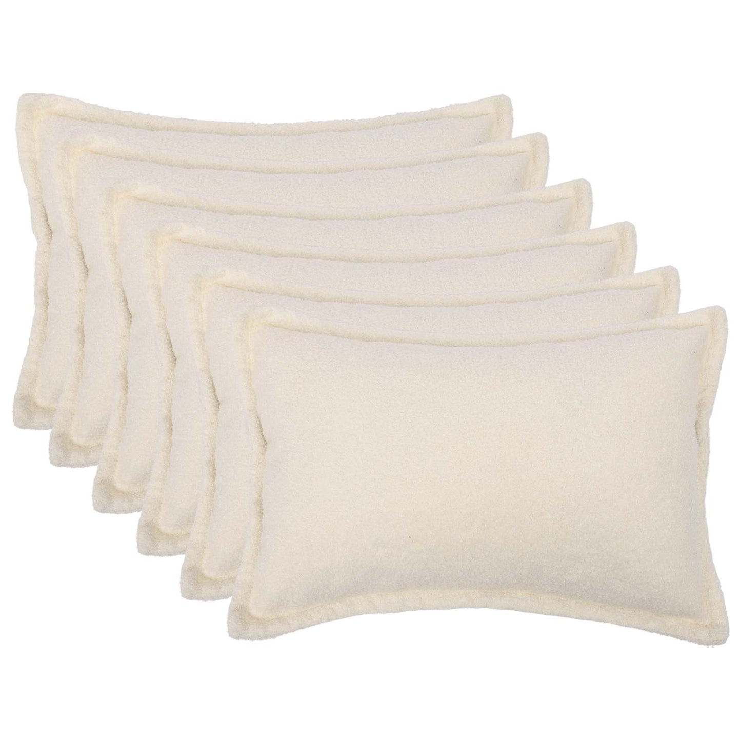 Pudebetræk 6 pcs HOUTEN Cremefarvet 50 x 75 cm Bouclé