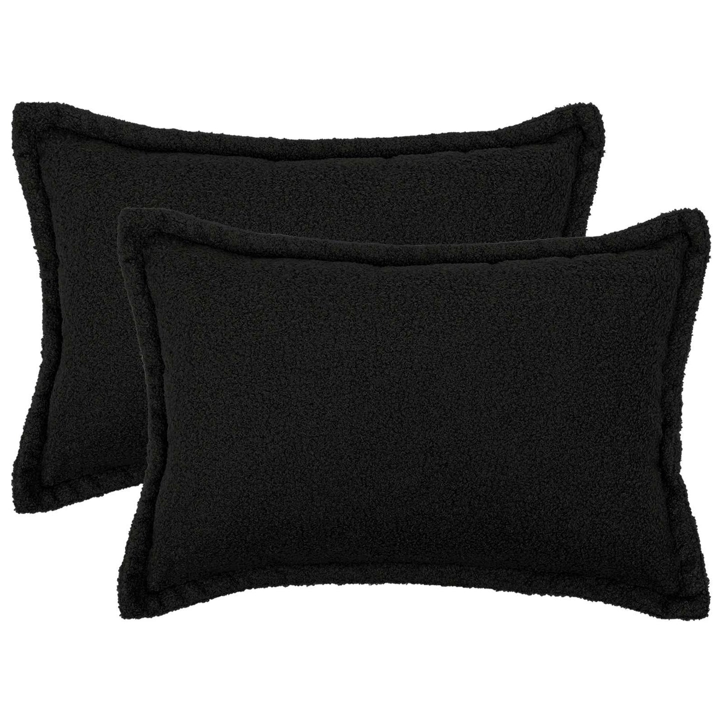 Pudebetræk 2 pcs HOUTEN Sort 50 x 75 cm Bouclé