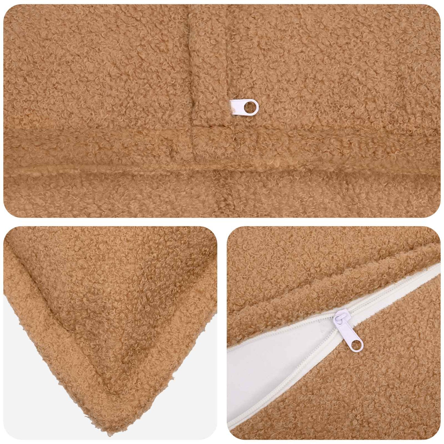Pudebetræk 6 pcs HOUTEN Beige 50 x 75 cm Bouclé