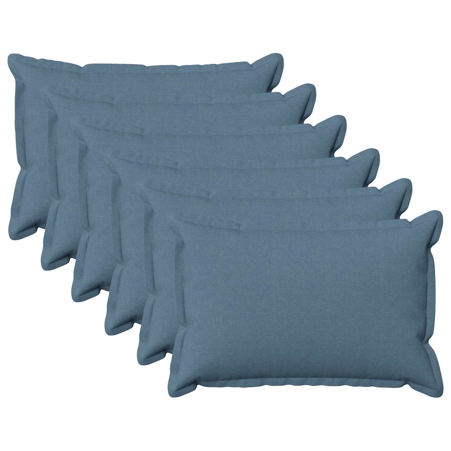 Pudebetræk 6 pcs HOUTEN Jeans blå 50 x 80 cm Faux Linned