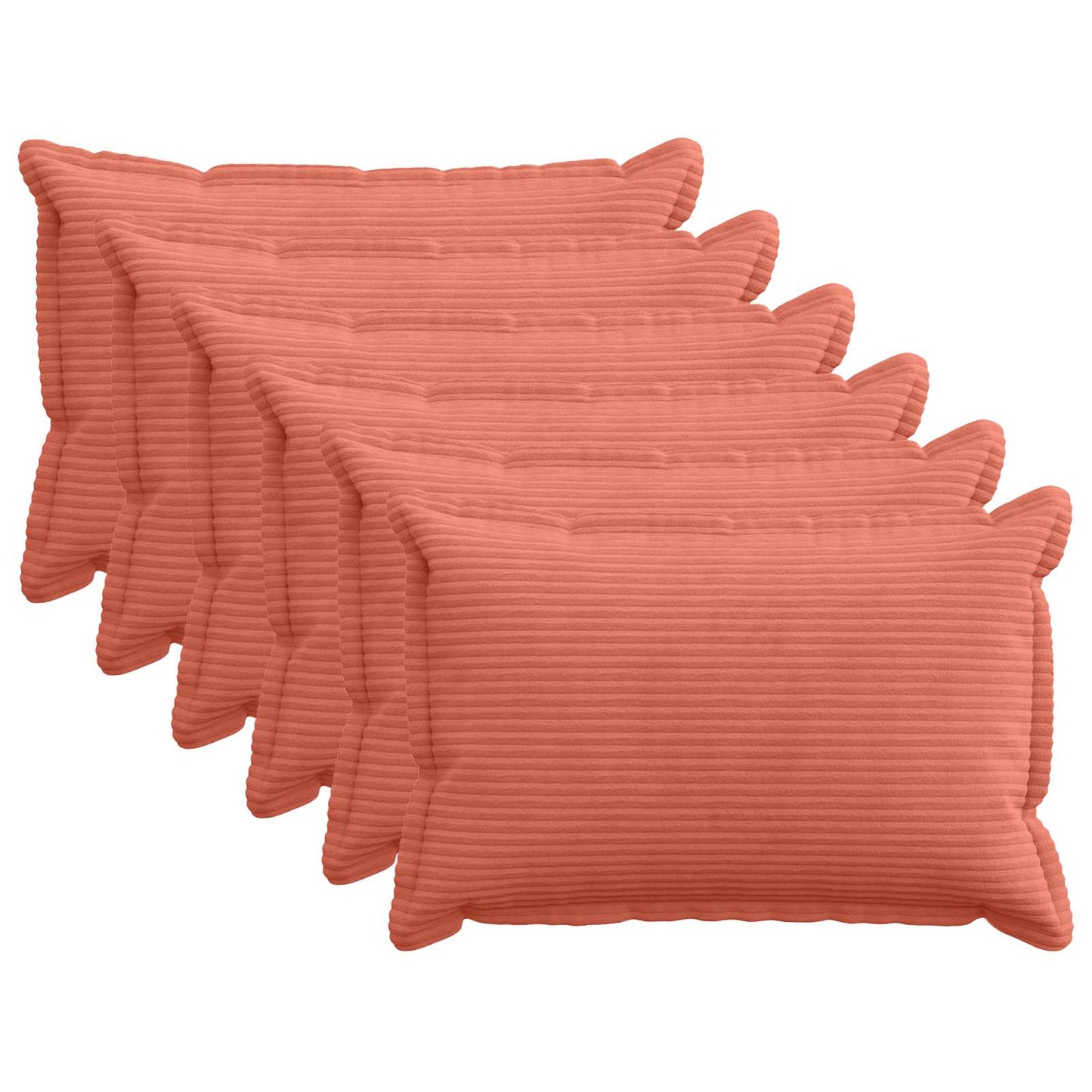 Pudebetræk 6 stk. HOUTEN Rød orange 50 x 80 cm cordfløjl