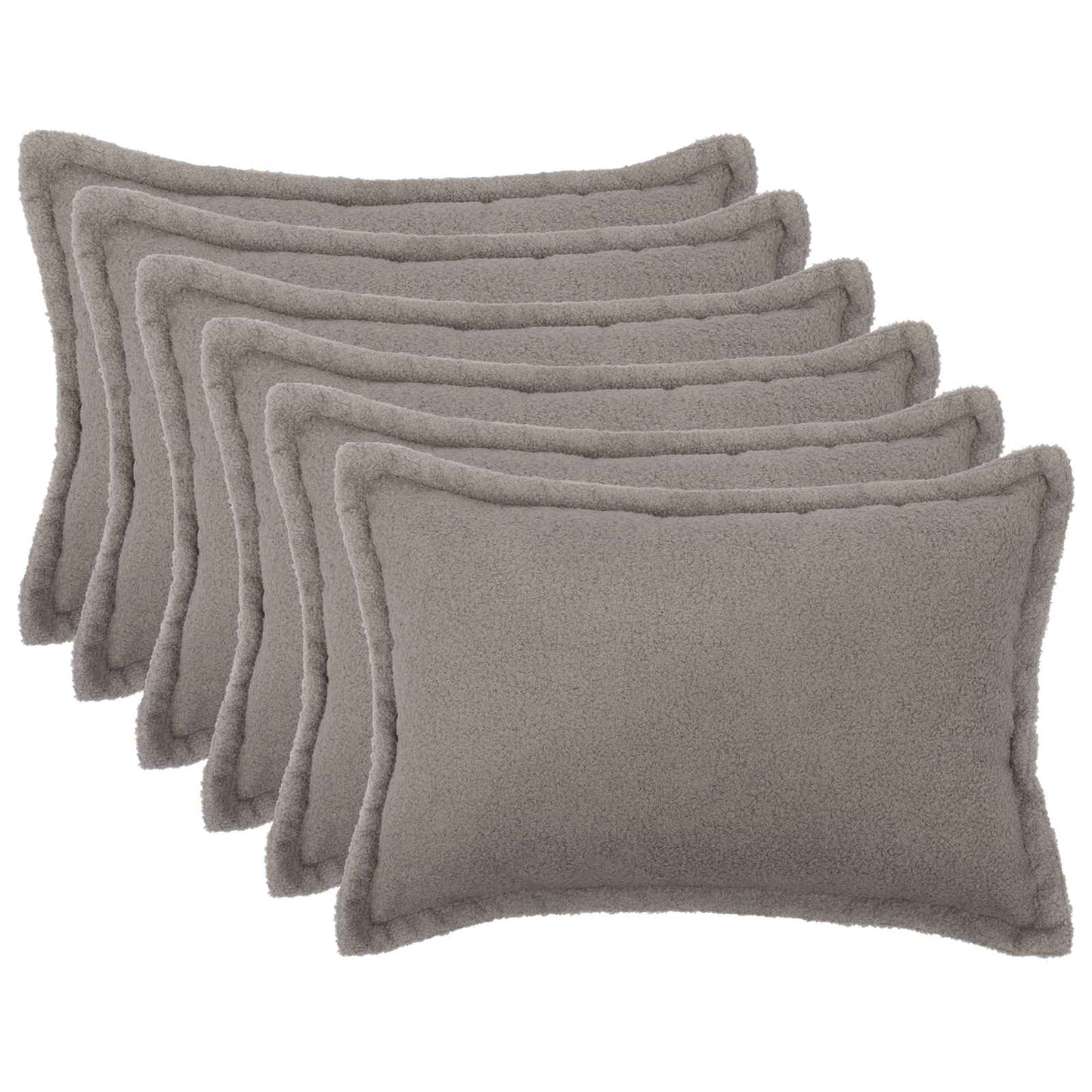 Pudebetræk 6 pcs HOUTEN Lysegrå 50 x 80 cm Bouclé
