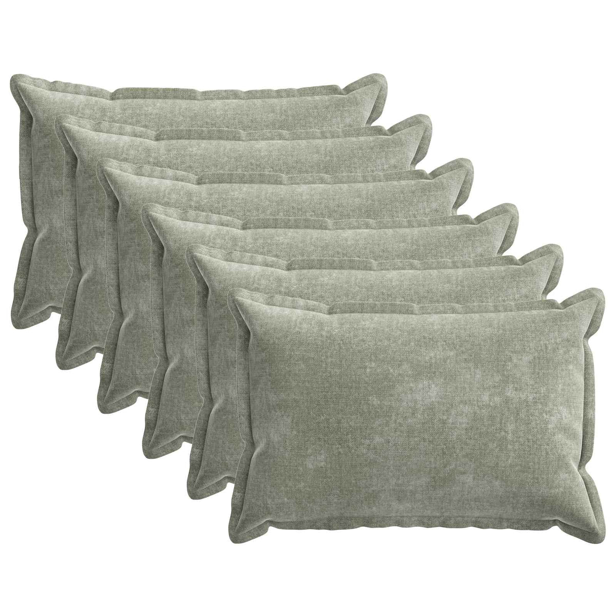 Pudebetræk 6 stk. HOUTEN Grøn 50 x 80 cm Chenille Stof
