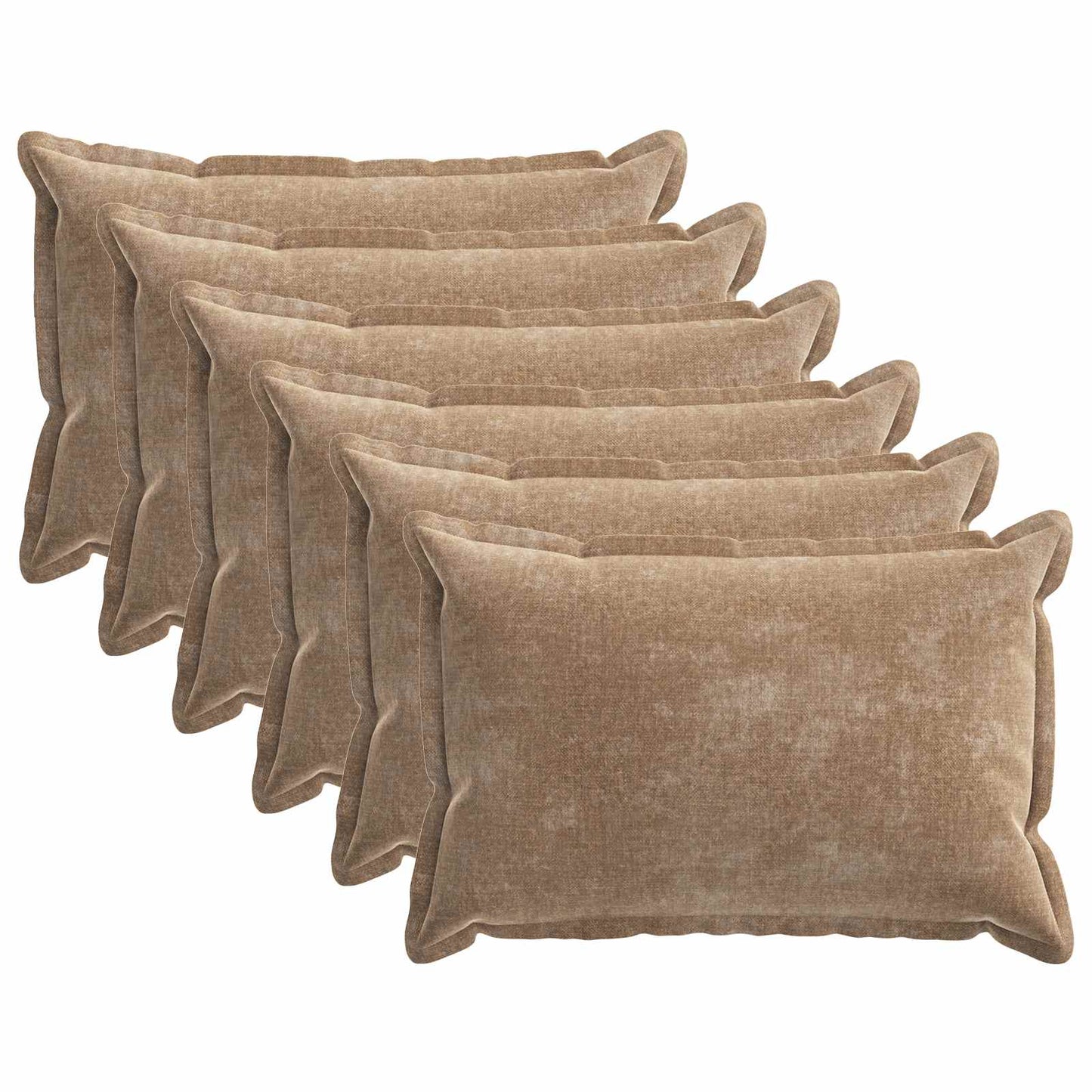 Pudebetræk 6 stk. HOUTEN Brun 50 x 80 cm Chenille Stof