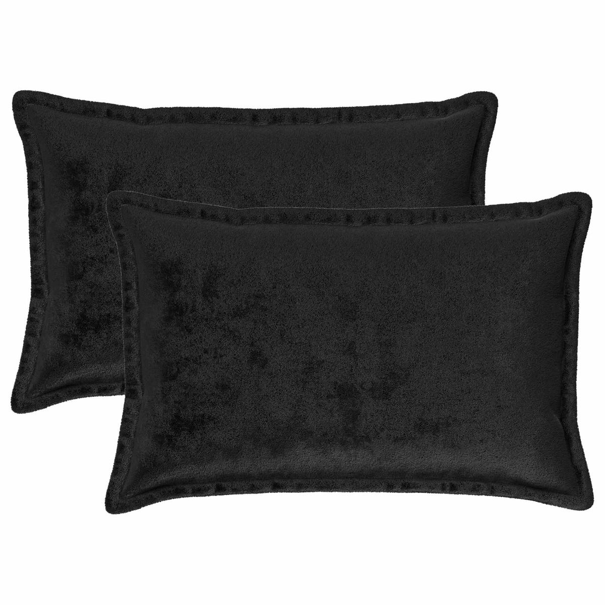 Pudebetræk 2 pcs HOUTEN Sort 50 x 80 cm Flannel