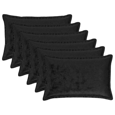 Pudebetræk 6 pcs HOUTEN Sort 50 x 80 cm Flannel