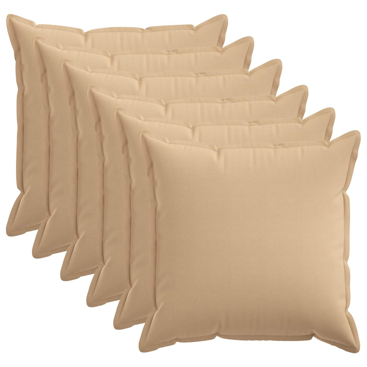 Pudebetræk 6 pcs HOUTEN Cremefarvet 55 x 55 cm Faux Linned