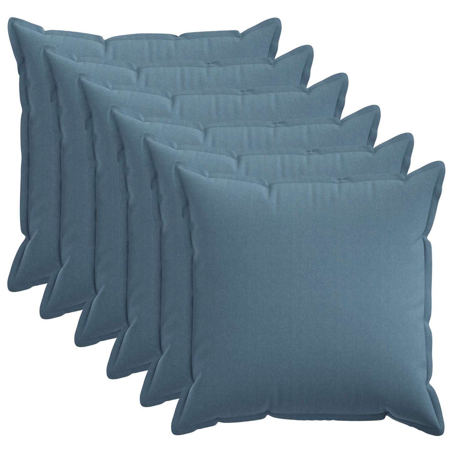 Pudebetræk 6 pcs HOUTEN Jeans blå 55 x 55 cm Faux Linned