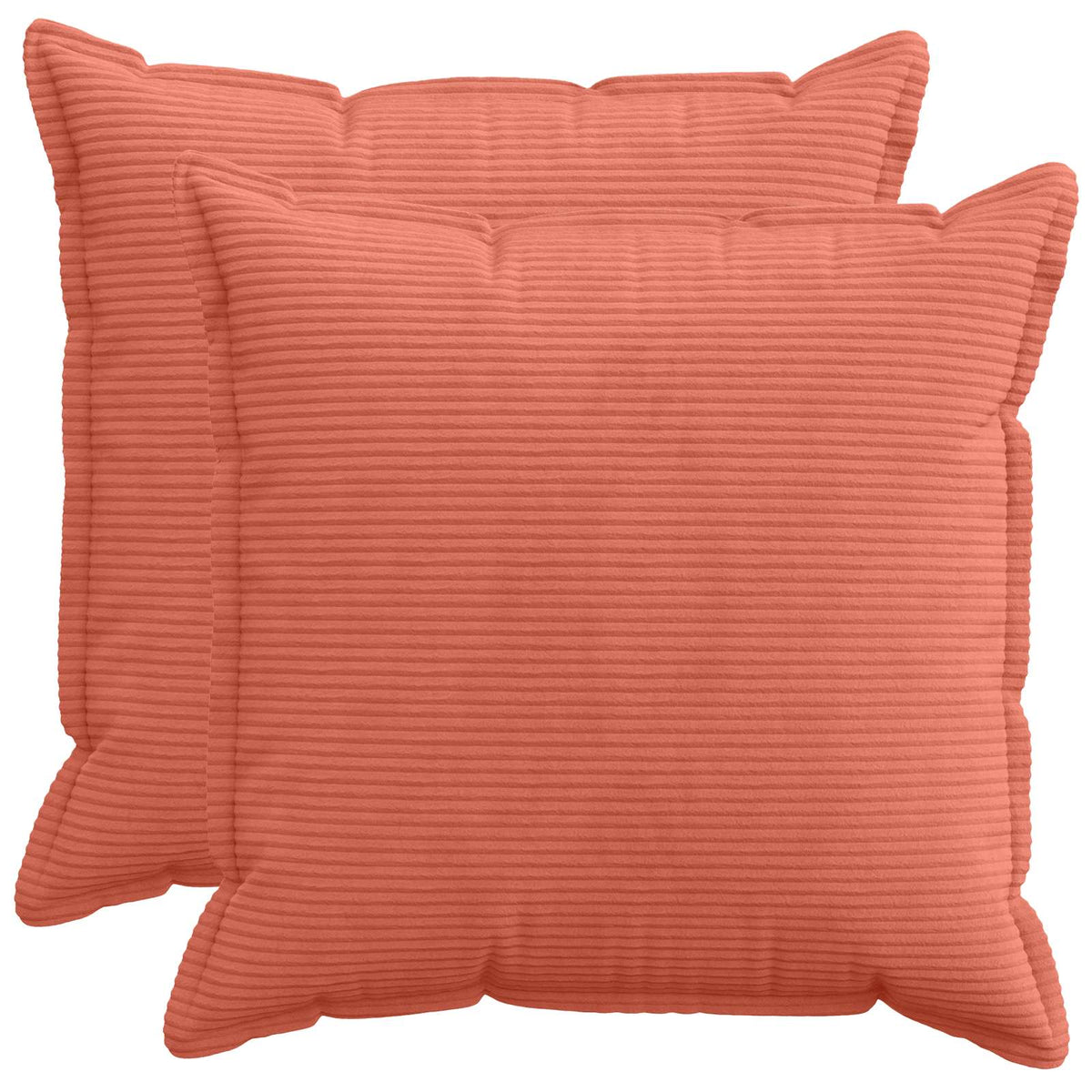 Pudebetræk 2 stk. HOUTEN Rød orange 55 x 55 cm cordfløjl