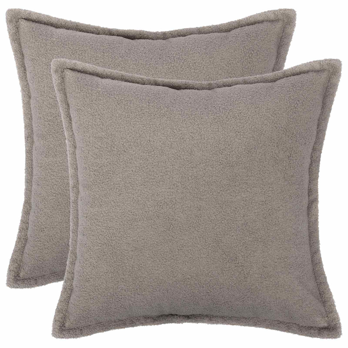 Pudebetræk 2 pcs HOUTEN Lysegrå 55 x 55 cm Bouclé
