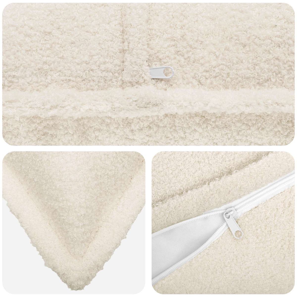 Pudebetræk 2 pcs HOUTEN Cremefarvet 55 x 55 cm Bouclé