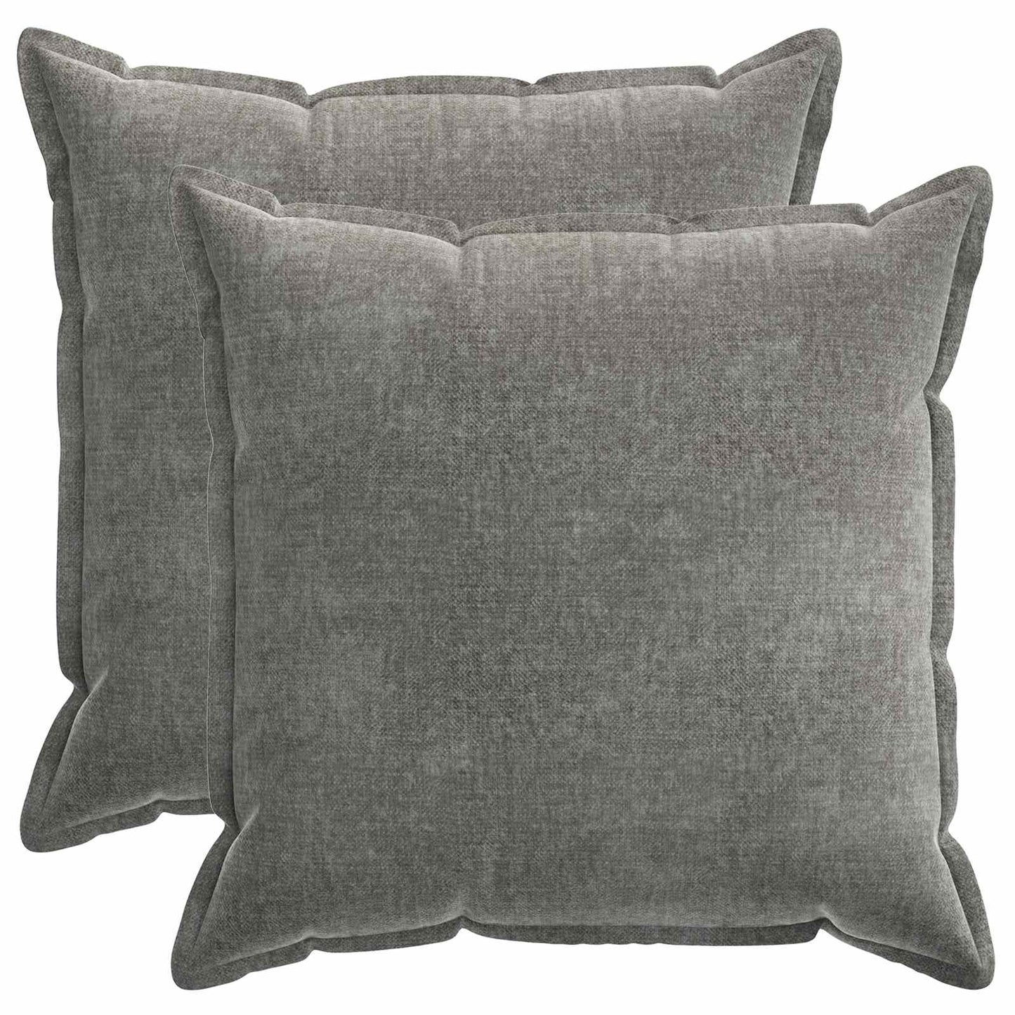 Pudebetræk 2 stk. HOUTEN Mørkegrå 55 x 55 cm Chenille Stof