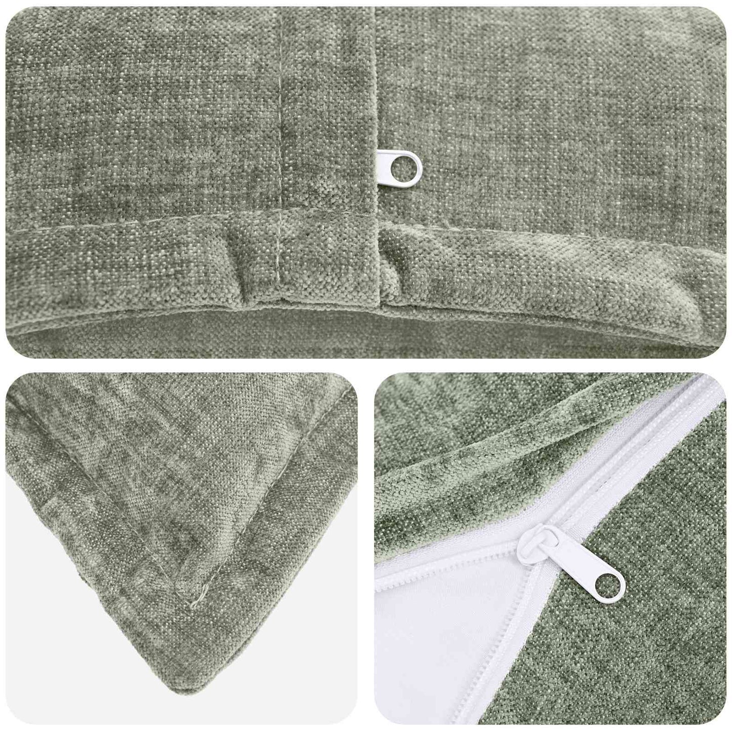 Pudebetræk 6 stk. HOUTEN Grøn 55 x 55 cm Chenille Stof