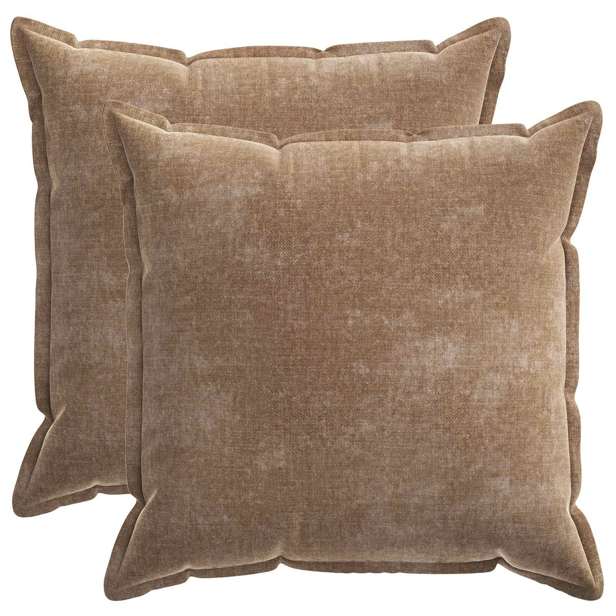 Pudebetræk 2 stk. HOUTEN Brun 55 x 55 cm Chenille Stof