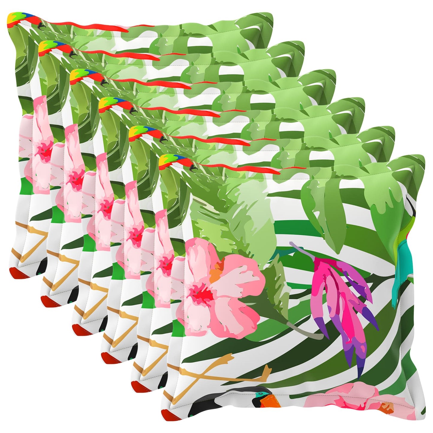 Pudebetræk 6 stk. HOUTEN Sort 55 x 55 cm Polyester