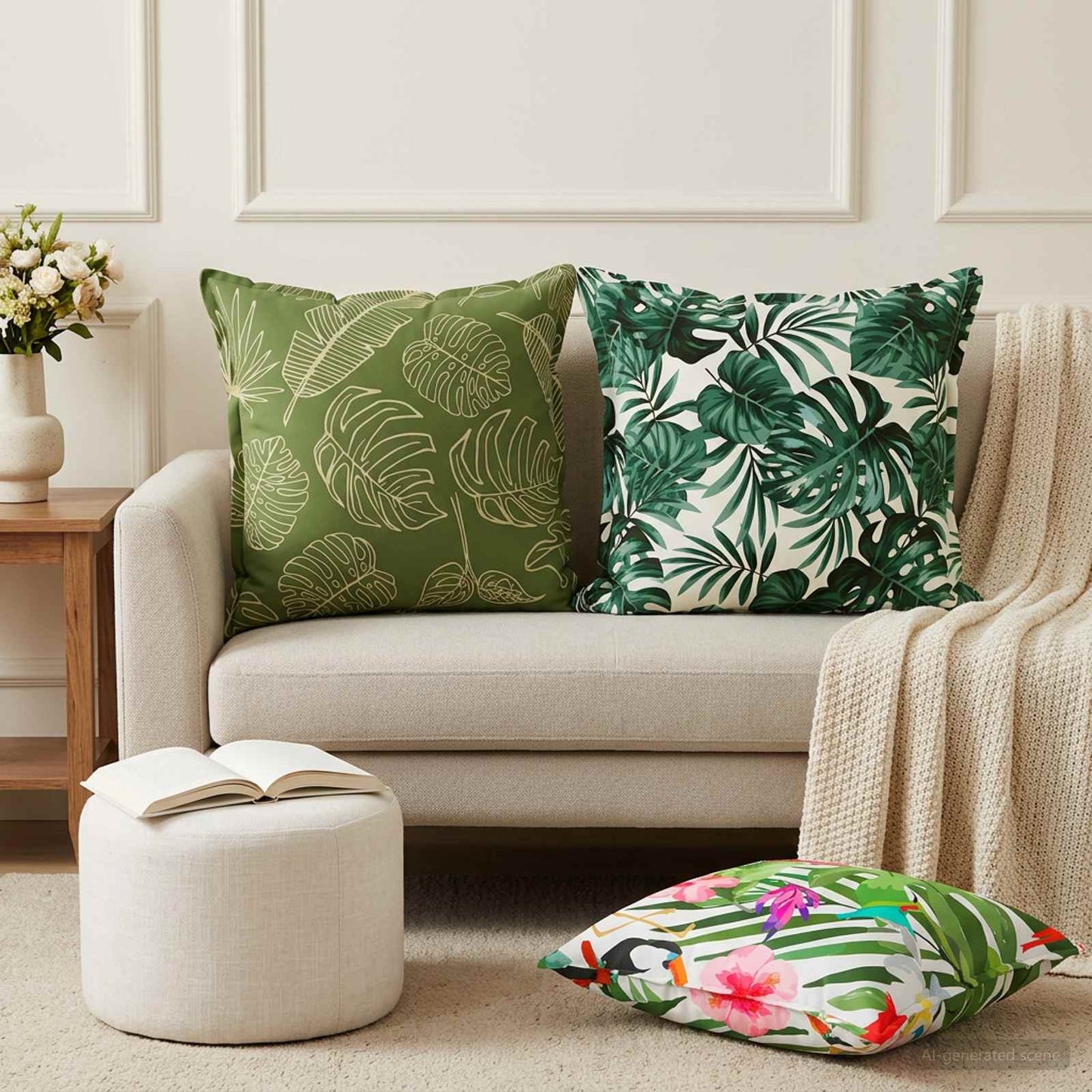 Pudebetræk 2 stk. HOUTEN Flerfarvet 55 x 55 cm Polyester