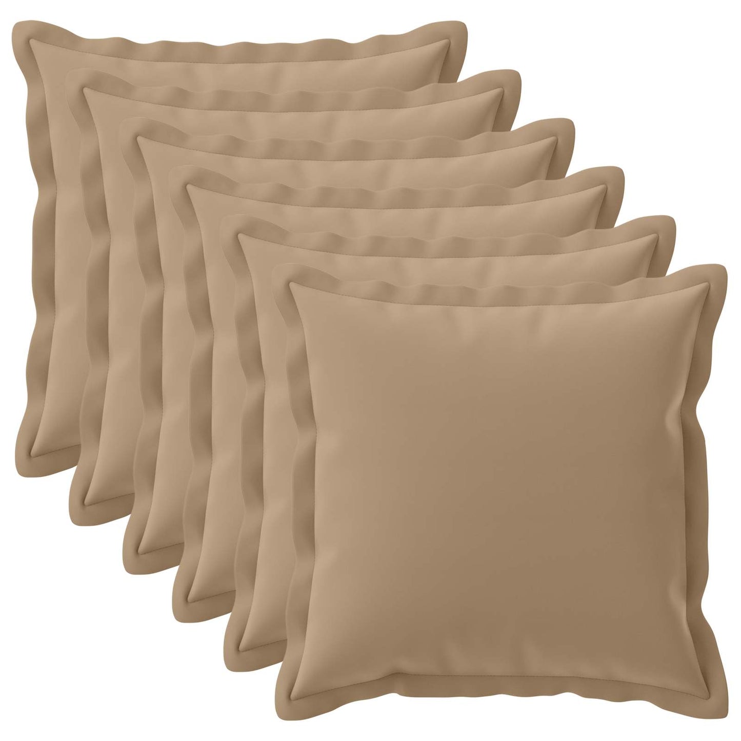 Pudebetræk 6 stk. HOUTEN Gråbrun 55 x 55 cm Polyester