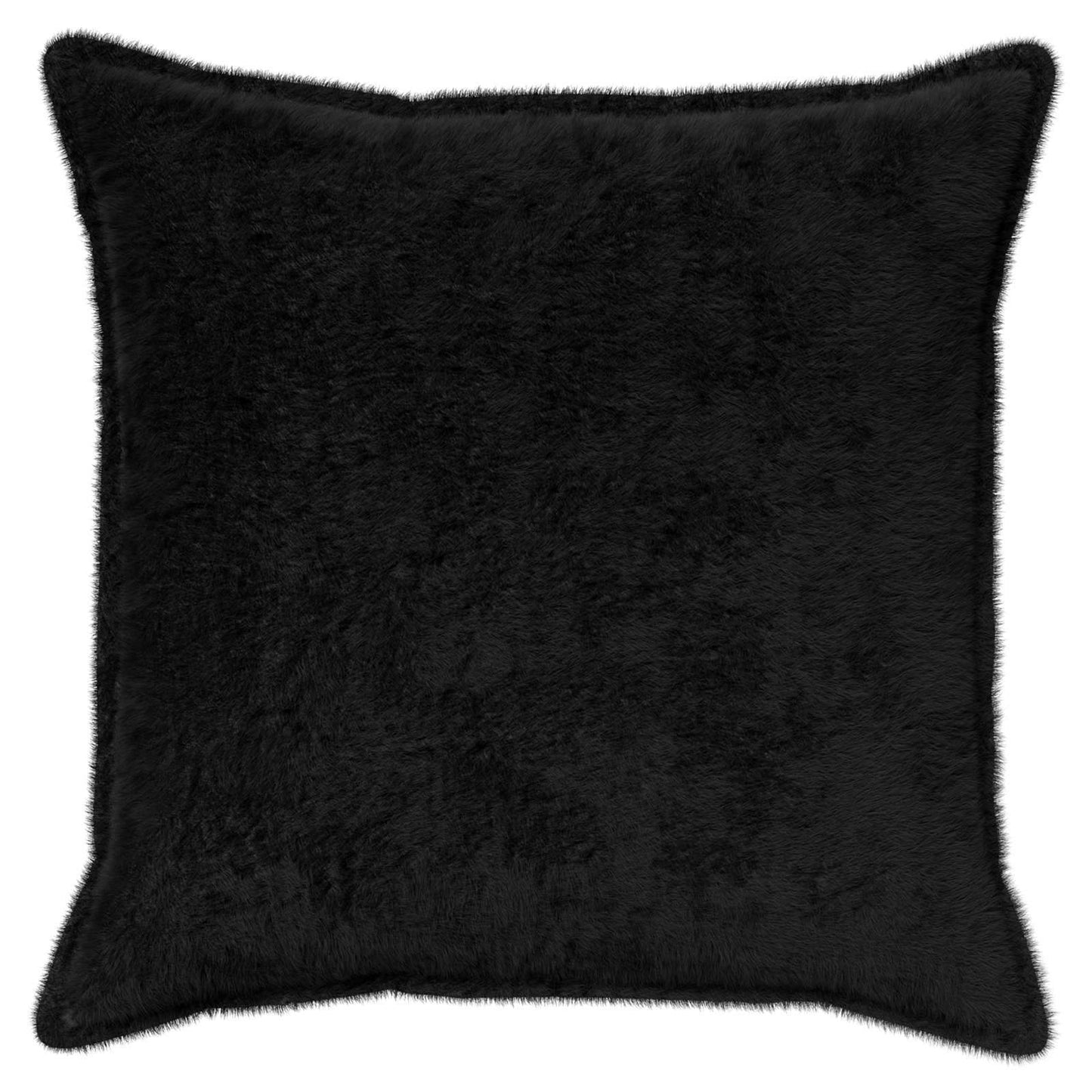 Pudebetræk 2 stk. HOUTEN Sort 55 x 55 cm Faux Kanin Pels