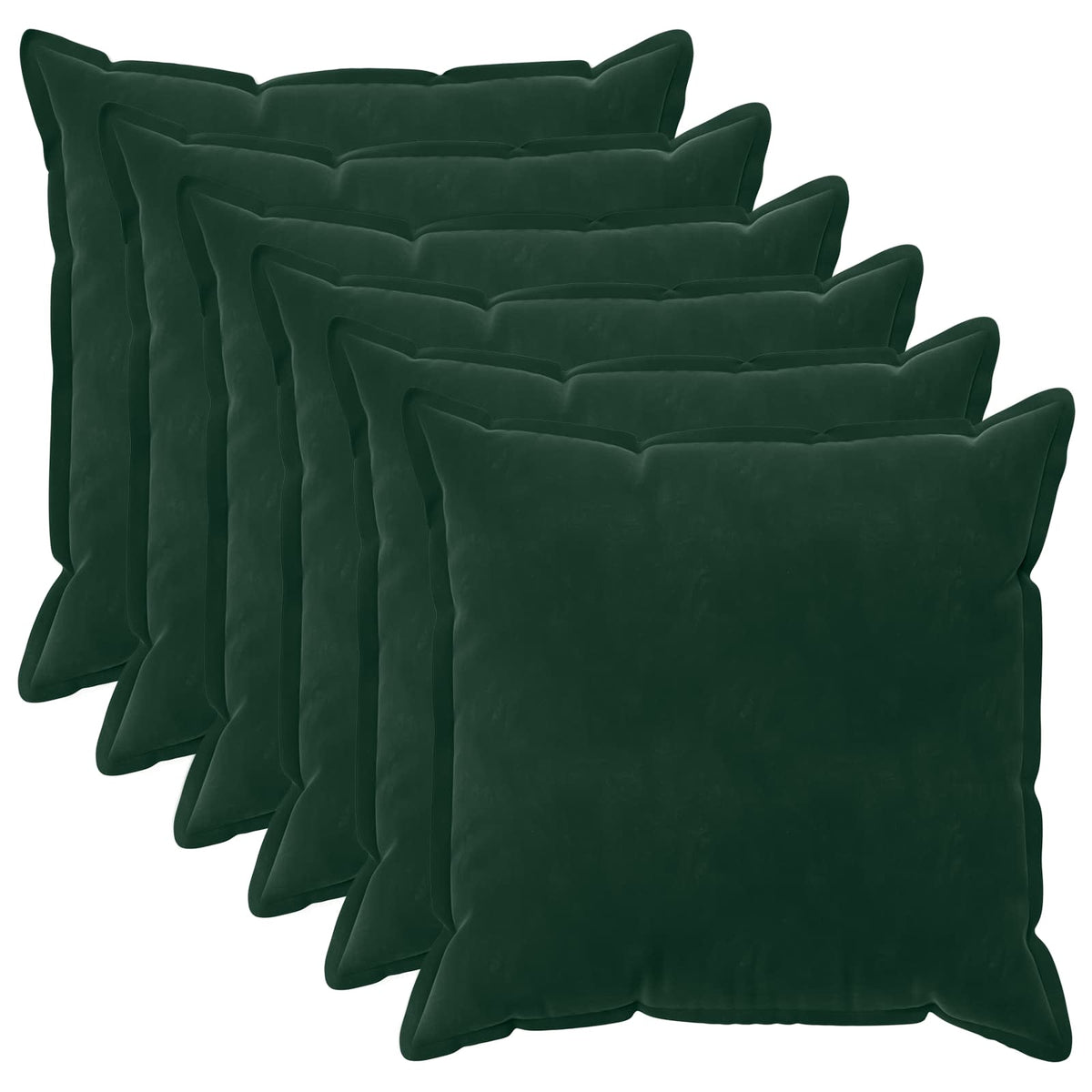 Pudebetræk 6 pcs HOUTEN Mørkegrøn 60 x 60 cm Fløjl