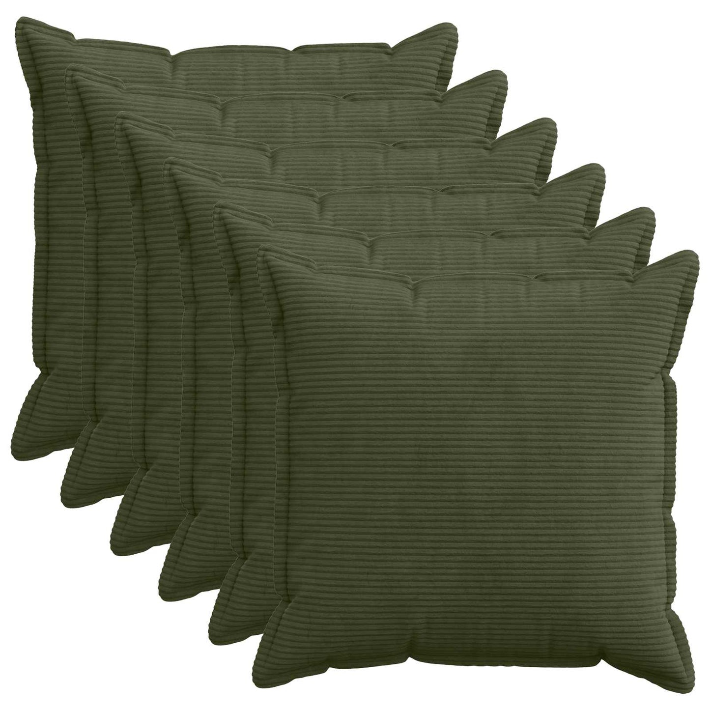 Pudebetræk 6 stk. HOUTEN Grøn 60 x 60 cm cordfløjl