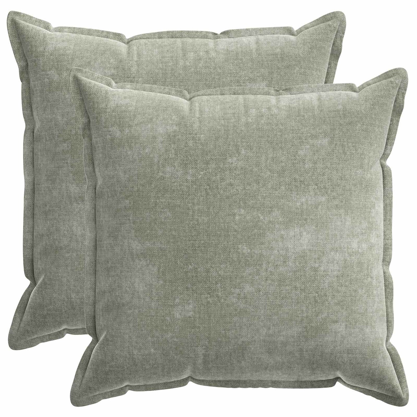 Pudebetræk 2 stk. HOUTEN Grøn 60 x 60 cm Chenille Stof