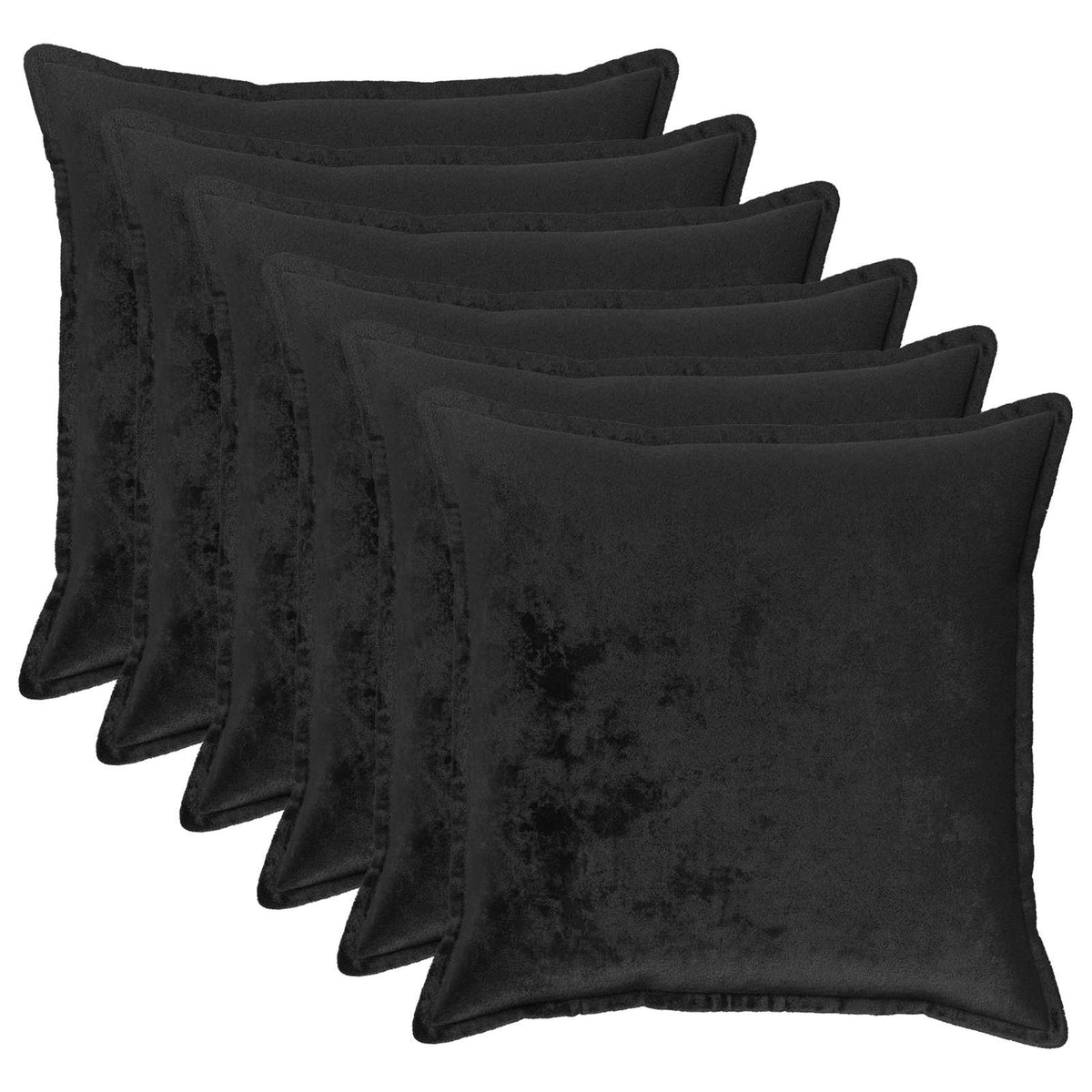 Pudebetræk 6 pcs HOUTEN Sort 60 x 60 cm Flannel