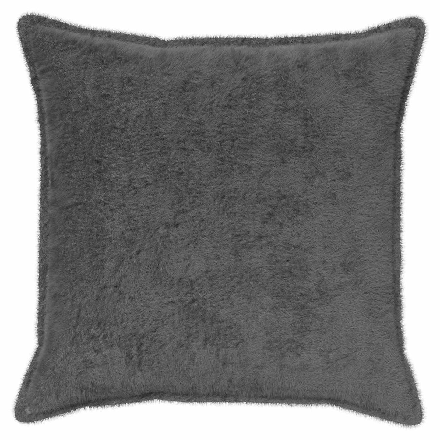 Pudebetræk 6 stk. HOUTEN Mørkegrå 60 x 60 cm Faux Kanin Pels