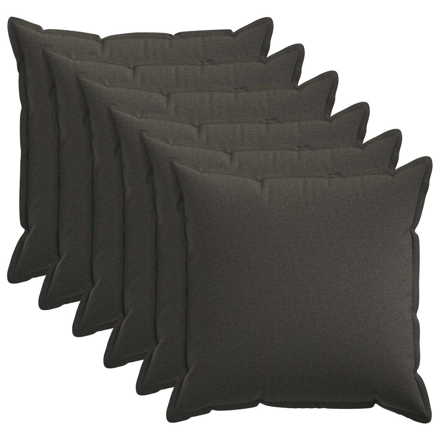 Pudebetræk 6 pcs HOUTEN Mørkegrå 65 x 65 cm Faux Linned